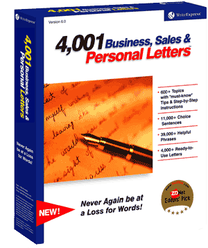 4,001 letters with step-by-step guides, choice sentences and phrases