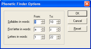 Phonetic Search Options